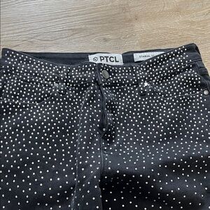 Elegant Navy Jeans with Gold Studs